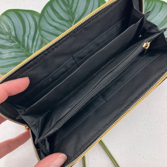 Unbranded Black Pink White Gold Light Embroidered Rose Lace Zip Around Wallet - Picture 2 of 8